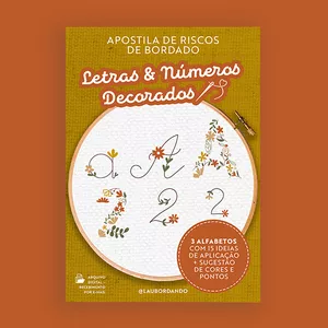 Imagem de capa para o Ebook Apostila de Riscos de Bordado Letras e Números