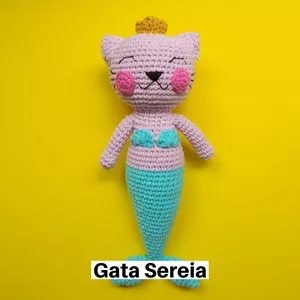 Imagem de capa para o Ebook Receita Gata Sereia Amigurumi
