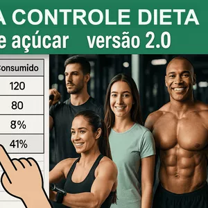 Imagem de capa para o Ebook Planilhe Controle de Dieta 2.0 + controle de açúcar