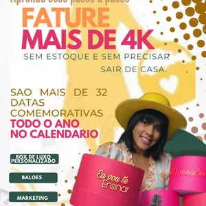 Imagem do curso  faturar mais de 4k sem estoque e sem precisar sair de casa. Presentes personalizados e sem precisar de estoque. 