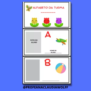 Imagem de capa para o Ebook ALFABETO PERSONALIZADO PARA SALA DE AULA- Recurso pedagógico.