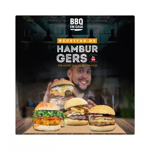 Imagem de capa para o Ebook E-book Receitas de Hamburgers por André Dias do BBQ em Casa
