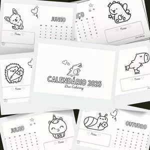 Imagem de capa para o Ebook Calendário 2025 - Animais+ Calendário Anual 