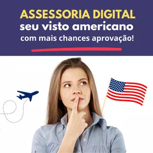 Imagem de capa para o Curso online ASSESSORIA DIGITAL VISTO AMERICANO - TIRE SEU VISTO COM MAIS CHANCES DE APROVAÇÃO