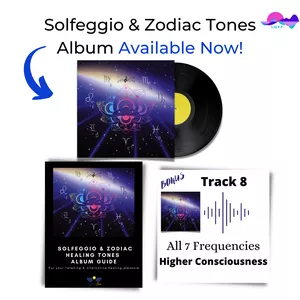 Cover image for Online course Solfeggio &amp; Zodiac Healing Tones Album with eBook Guide