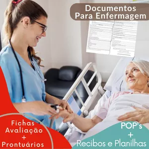 PACK COM 146 DOCUMENTOS: POP'S ENFERMAGEM, MANUAL DE BOAS PRÁTICAS, MANUAL DE NORMAS E ROTINA, PGRSS, FICHAS ANAMNESE E RECEITUÁRIO. 