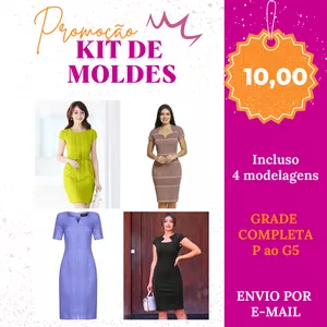 Imagem de capa para o Ebook KIT MOLDES DE VESTIDO TUBINHO