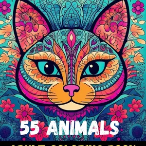 Cover image for Ebook 55 animals adult coloring book 