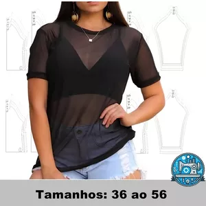 Imagem de capa para o Ebook Molde Digital de Camisa de Tule Feminina (36 ao 56)