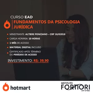 Imagem de capa para o Curso online Fundamentos da Psicologia Jurídica