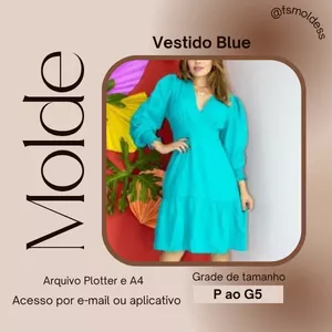 Imagem de capa para o Ebook Molde vestido blue