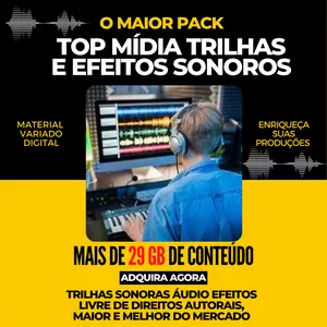 Imagem de capa para o Curso online PACK TOP MÍDIA TRILHAS E EFEITOS SONOROS