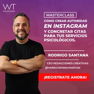 Imagen de portada para Evento online Masterclass: Como crear autoridad en Instagram y concretar citas para tus servicios psicológicos