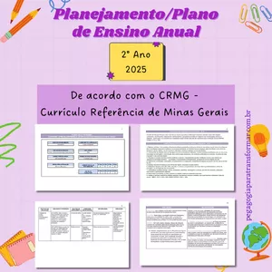 Imagem de capa para o Ebook Planejamento de acordo com o CRMG – 2º Ano do Ensino Fundamental - 2025
