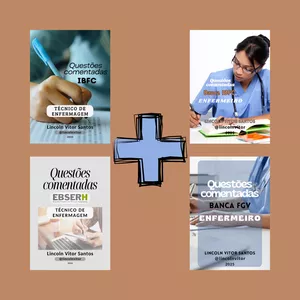 Imagem de capa para o Ebook COMBO - Questões comentadas IBFC Enfermeiro + FGV Enfermeiro + IBFC Técnico de Enfermagem +  Ebserh Técnico de Enfermagem
