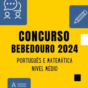 Imagem de capa para o Curso online Concurso Bebedouro 2024 - COMBO Português e Matemática - Cargos de Nível Médio