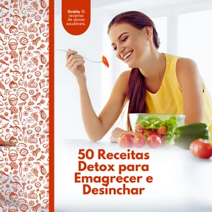 Imagem de capa para o Ebook 50 Receitas Detox para Emagrecer e Desinchar