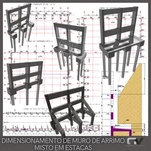 Imagem de capa para o Curso online DIMENSIONAMENTO DE MURO DE ARRIMO MISTO EM ESTACAS 
