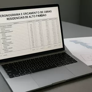 Imagem de capa para o Ebook Planilha de Orçamento Casa de Alto Padrão + Planejamento 10 meses