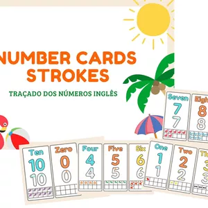 Imagem de capa para o Ebook Flashcards - Números traçados