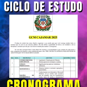 Imagem de capa para o Curso online CRONOGRAMA GCM CAJAMAR 2025
