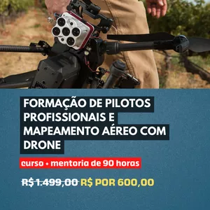 Imagem de capa para o Curso online Formação de Pilotos Profissionais e Mapeamento Aéreo com Drone