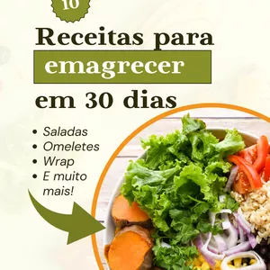 Imagem de capa para o Ebook 10 Receitas para Emagrecer em 1 Mês. (Desafio Emagreça Rápido!) [Volume 1].