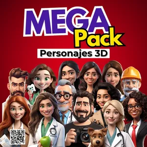 Imagen de portada para Curso online MEGA PACK de caricaturas 3D