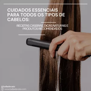 Imagem de capa para o Ebook "Segredos do Cabelo Perfeito: Guia Completo para Todos os Tipos de Fios"