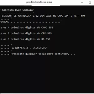 Imagem de capa para o Curso online Gerador de numero de matricula com base CNPJ, CPF e RG
