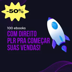 Imagem de capa para o Ebook 100 EBOOKS COM DIREITO PLR PARA COMEÇAR SUAS VENDAS!