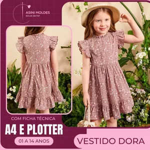 Imagem de capa para o Curso online VESTIDO INFANTIL DORA - Molde em PDF