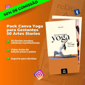 Imagem do curso Pack Canva para Yoga para Gestantes +50 Artes Stories