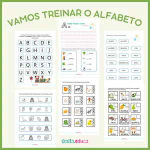 Imagem de capa para o Ebook VAMOS TREINAR O ALFABETO