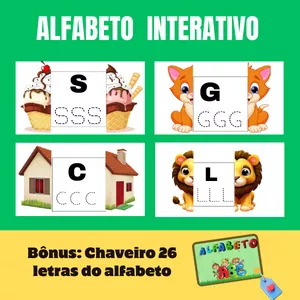 Imagem de capa para o Ebook Alfabeto  Interativo em pdf para imprimir