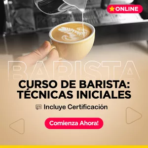 Imagen de portada para Curso online CURSO DE BARISTA: TÉCNICAS INICIALES