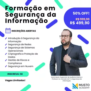 Imagem de capa para o Curso online Formação em Segurança da Informação