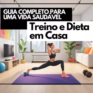 Imagem de capa para o Ebook Treino e Dieta em Casa: Guia Completo para uma Vida Saudável