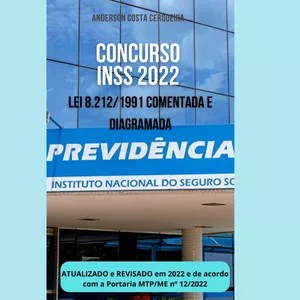 Imagem de capa para o Ebook Concurso INSS 2022: Lei 8.212/91 Comentada e Diagramada
