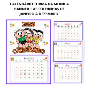 Imagem de capa para o Ebook Calendário Turma da Mônica 2026