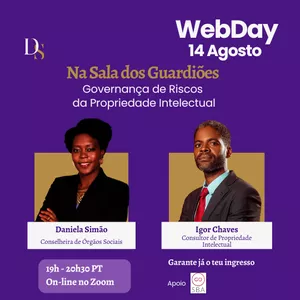 Imagem de capa para o Evento online 2ª Edição WebDay - Governança de Riscos da Propriedade Intelectual