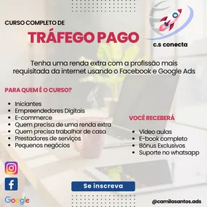 Imagem de capa para o Curso online Curso de Tráfego Pago