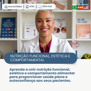 Imagem de capa para o Curso online PÓS-GRADUAÇÃO EM NUTRIÇÃO FUNCIONAL, ESTÉTICA & COMPORTAMENTAL