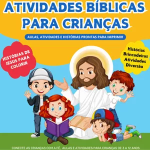 Imagem de capa para o Curso online Atividades Bíblicas para Educação Infantil - 3 a 12 anos - Prontas para Imprimir