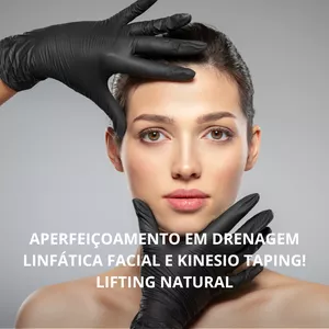 Imagem de capa para o Curso online Aperfeiçoamento em Drenagem Linfática Facial e Kinesio Taping 