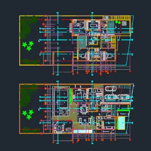 Imagen de portada para Ebook Plano De Casa 5 Rec. Y Alberca Terr. 20x40 M. AutoCAD