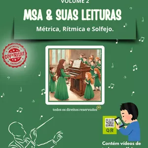 Imagem do curso Caderno de Tarefas - Volume 2 - MSA & SUAS LEITURAS - Métrica, Rítmica e Solfejo