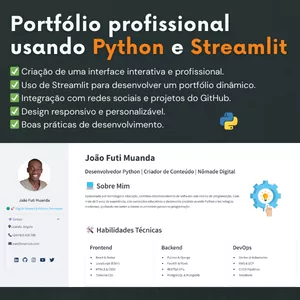 Imagem de capa para o Ebook Portfólio profissional usando Python e Streamlit