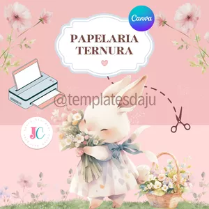 Imagem de capa para o Curso online Papelaria Ternura, kit de Páscoa para Imprimir | Editável Canva