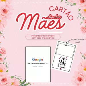 Imagem de capa para o Ebook CARTÃO PARA DIA DAS MÃES COM FOTO TEMA GOOGLE